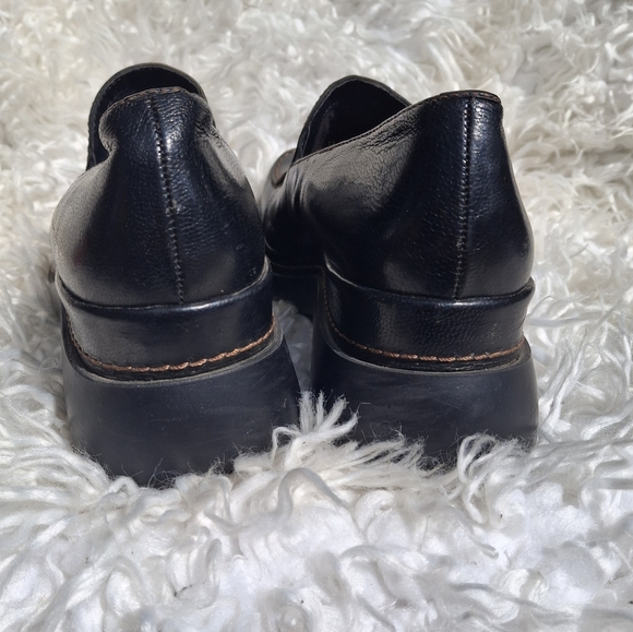 Clarks Black Leather Slip-On Loafers with Chunky Sole - Picture 8 of 11